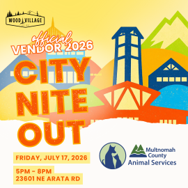 City Nite Out Graphic with Multnomah County Animal Services logo as participant