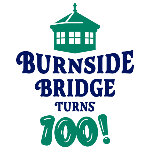 Burnside Bridge Turns 100 (transparent background with operator tower of the bridge)