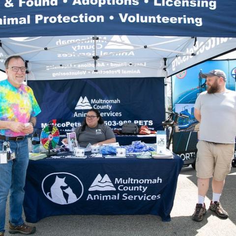 Volunteers and staff at an outreach event in 2026