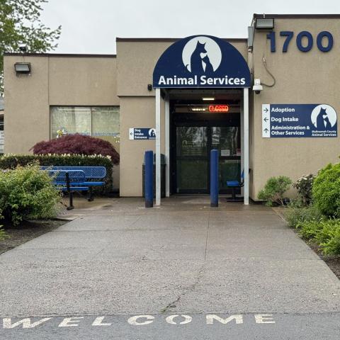 The entry of the current Animal Services facility in Troutdale