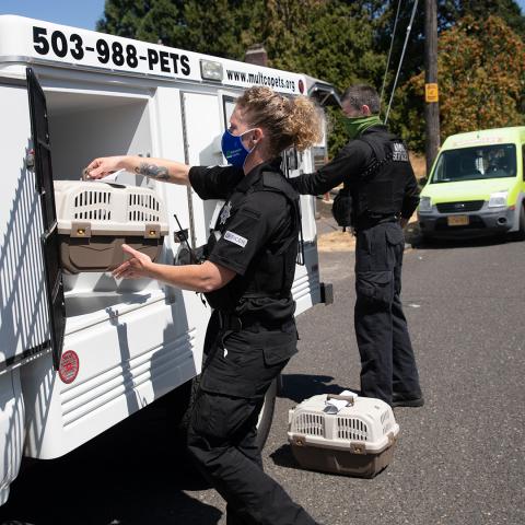 Officers transport animals to MCAS