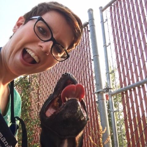 Amanda with black pittie